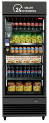 Smart vending cooler with Nayax cashless payment installed in a Walker and Alpine area breakroom for light industrial and warehouse workplaces